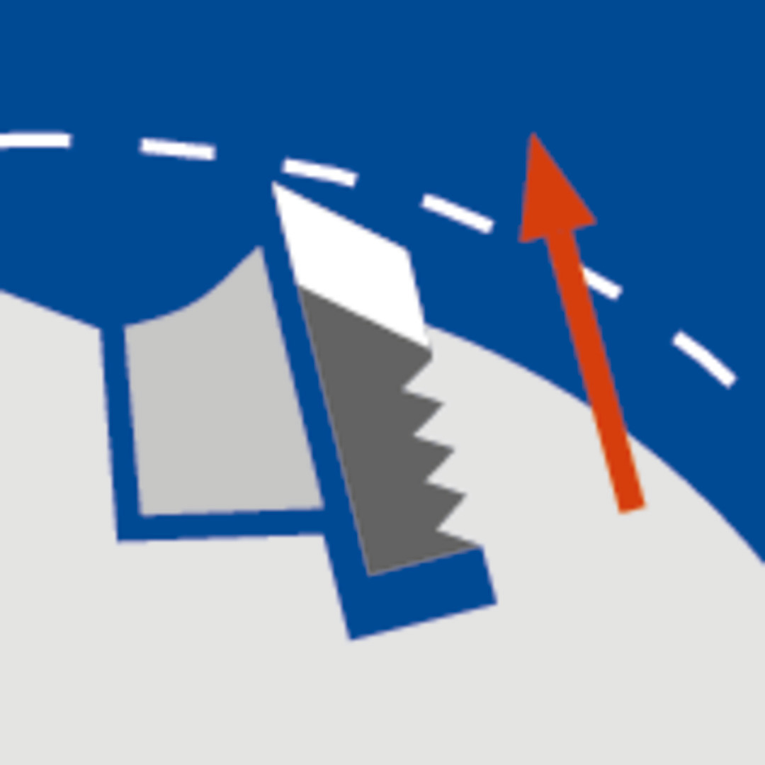 Mechanical knife clamping, adjustable - serrated Mechanical knife clamping, adjustable - serrated