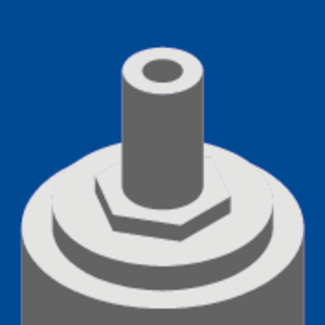 Spindle with anti-twist hexagon Spindle with anti-twist hexagon