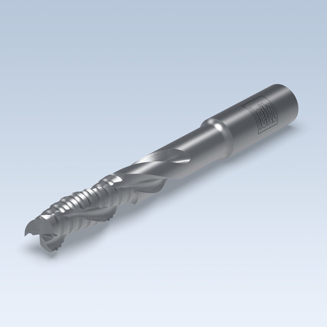 Spiral roughing router cutter, Z 3, extra long design, shank 16 mm