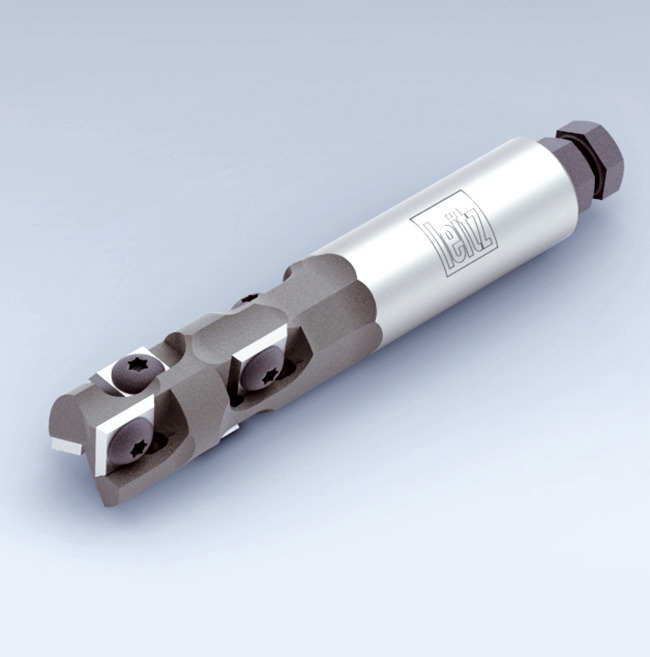 Roughing router cutter in turnblade design, Z 1+1