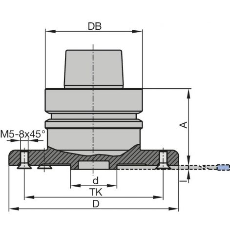 Tool adaptor for circular sawblades, HSK-F 63